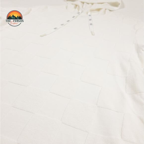 UGG Women’s Kassey Hooded Dress White Check Cotton Blend Cover Up XS - Picture 5 of 12